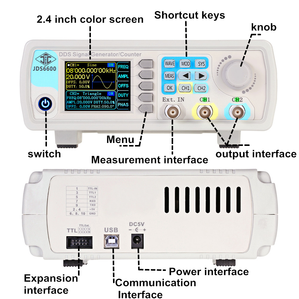 YAO JDS6600 15/30/40/50/60MHz  - Dual Channel Arbitrary Waveform Function Generator 60Mhz recensie en prijs